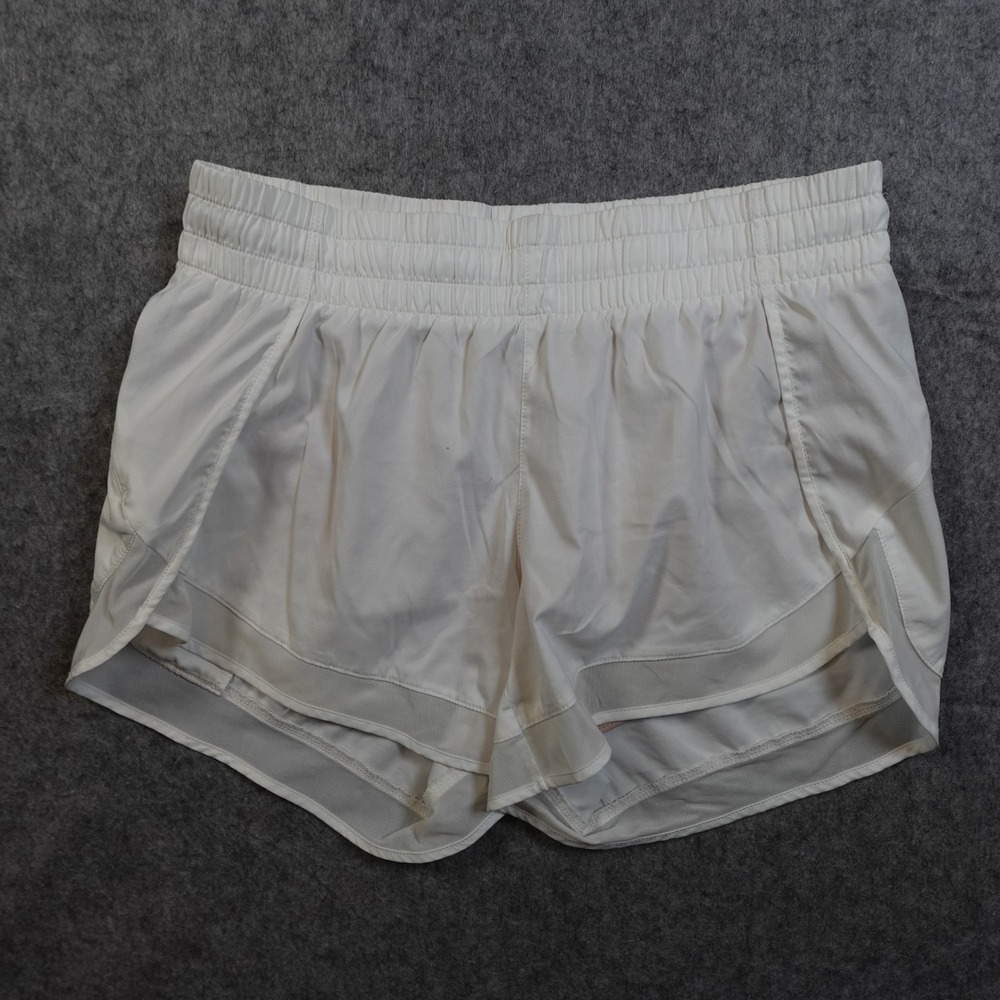 Athleta Shorts‎ Womens Extra Small Mesh Racer Run 4" Workout White Athletic Gym
